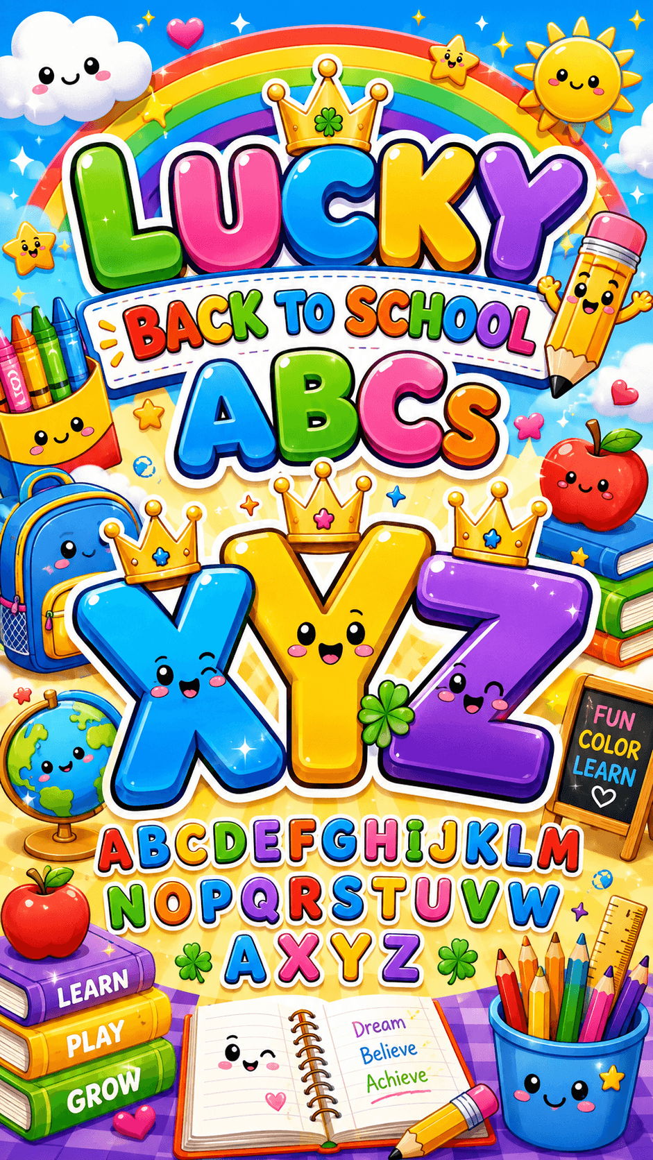 👑 Lucky Back to School ABCs Colorings ✨