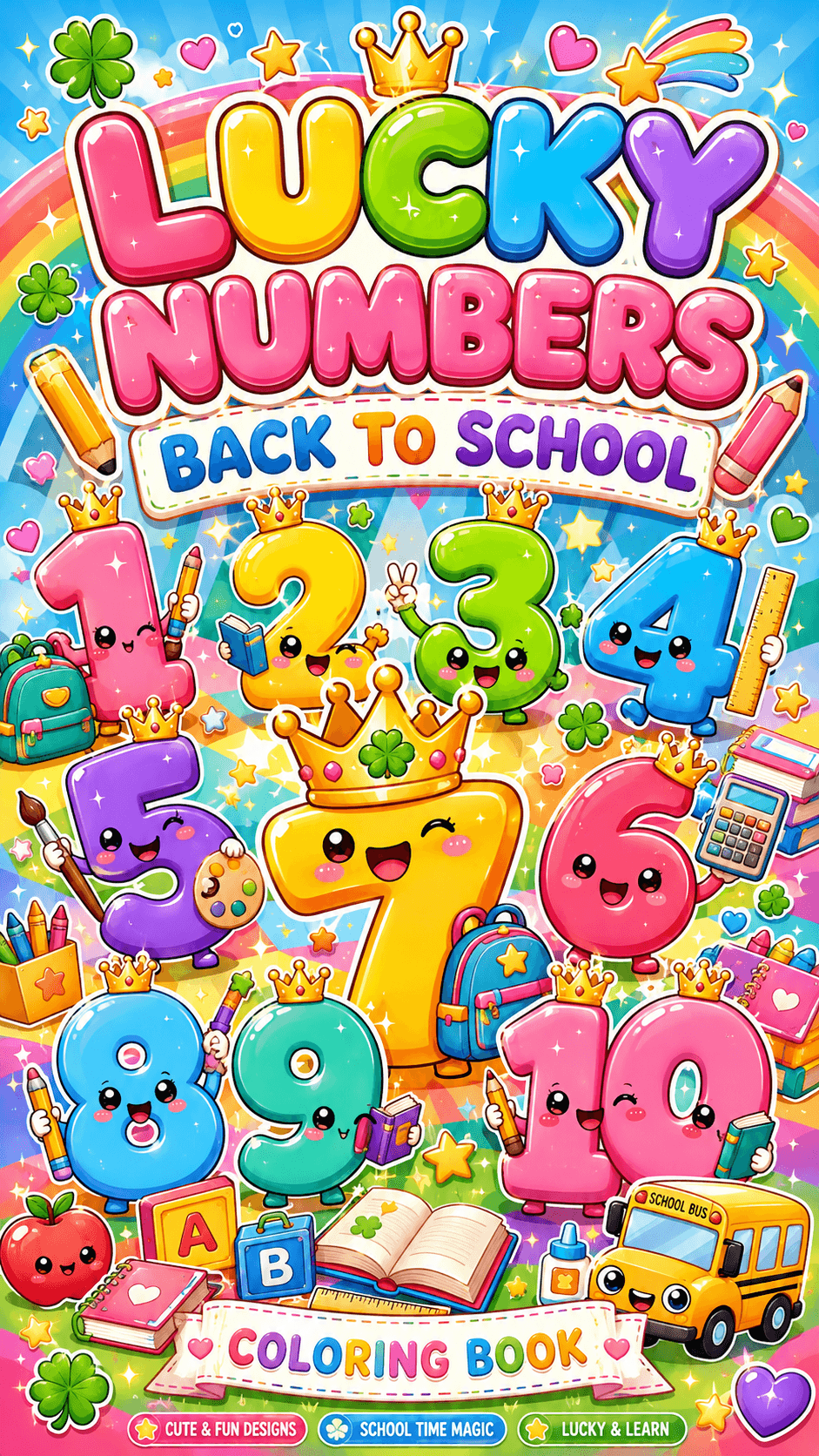π LUCKY NUMBERS: BACK TO SCHOOL COLORING PAGES ππ